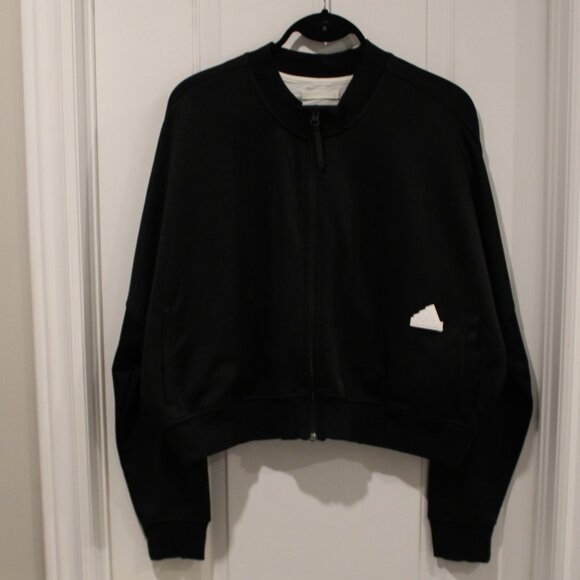 Adidas | Women's Plus Size | Cropped Track Top Jacket | Black | 2X - Picture 4 of 7